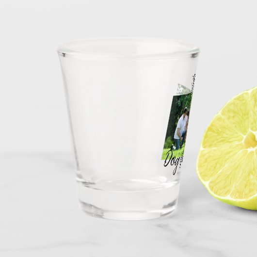 Beste hond familie moeder vader huisdier vriend va shot glas (Links)