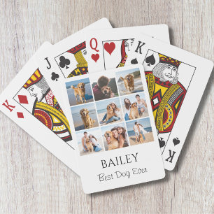 Beste Hond Fotocollage gepersonaliseerd Pokerkaarten