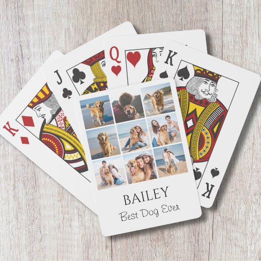 Beste Hond Fotocollage gepersonaliseerd Pokerkaarten