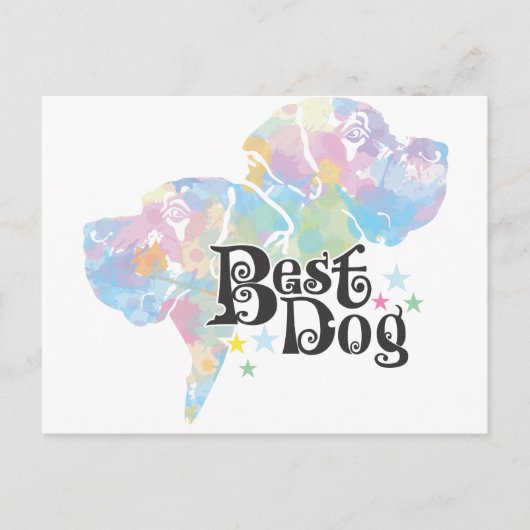 Beste hond "gekleurd" briefkaart (Voorkant)