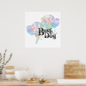 Beste hond, gekleurd poster (Keuken)