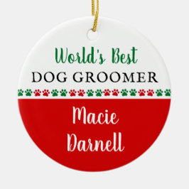 Beste hond-groomer, bedankt voor kerstcadeau keramisch ornament