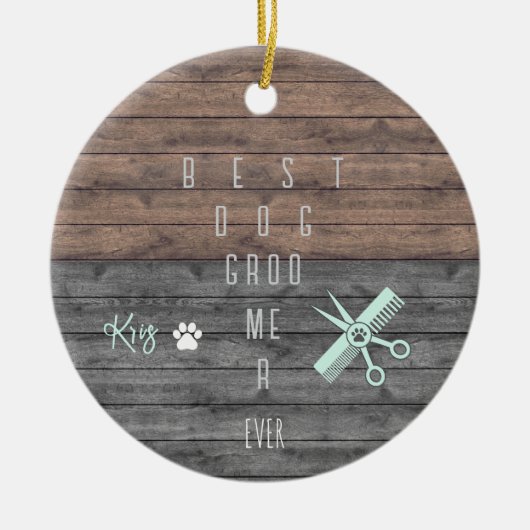Beste Hond Groomer Custom Kerst Ornament (Voorkant)
