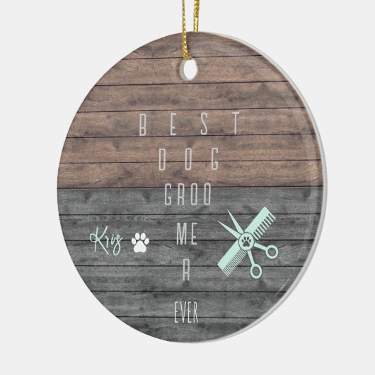 Beste Hond Groomer Custom Kerst Ornament (Links)