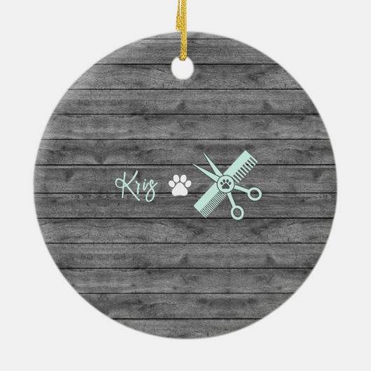 Beste Hond Groomer Custom Kerst Ornament (Achterkant)