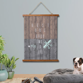 Beste Hond Groomer Ooit Hout Topped Wandtapijt Hangend Wandkleed
