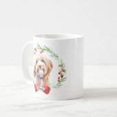 Beste hond in een kerst krans koffie Mok (Voorkant links)