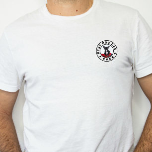 Beste Hond Kat Papa Ooit Aangepaste Foto Wit & Zwa T-shirt