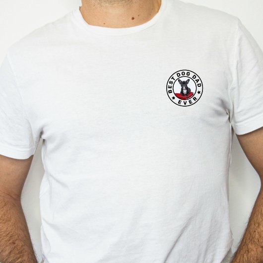 Beste Hond Kat Papa Ooit Aangepaste Foto Wit & Zwa T-shirt