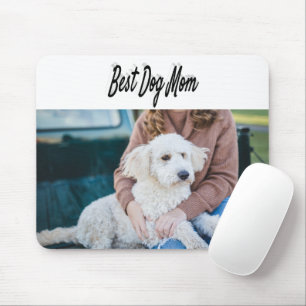 Beste hond Mam Foto Zwarte tekst Muismat