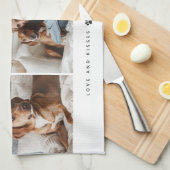 Beste Hond Mam: Gepersonaliseerde Hond Foto Moeder Theedoek (Quarter Fold)