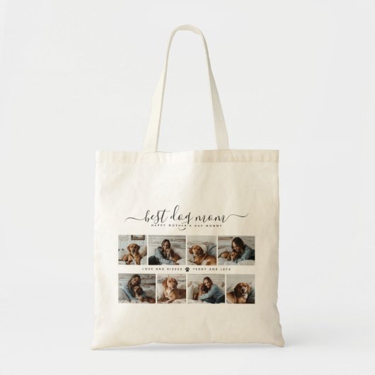Beste Hond Mam: Gepersonaliseerde Hond Foto Moeder Tote Bag (Voorkant)
