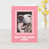 Beste hond Mam ooit Aangepast Foto Roze Moederdag Kaart (Gele Bloem)