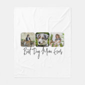 Beste Hond Mam Ooit - Custom 3-Photo Collage Fleece Deken (Voorkant)