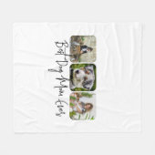 Beste Hond Mam Ooit - Custom 3-Photo Collage Fleece Deken (Voorkant (Horizontaal))