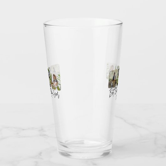 Beste Hond Mam Ooit - Custom 3-Photo Collage Glas (Rechts)