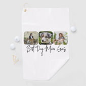 Beste Hond Mam Ooit - Custom 3-Photo Collage Golfhanddoek (Insitu)