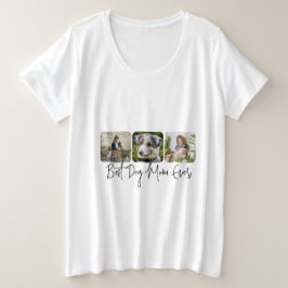 Beste Hond Mam Ooit - Custom 3-Photo Collage Grote Maat T-shirt