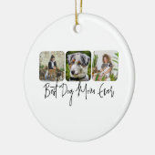 Beste Hond Mam Ooit - Custom 3-Photo Collage Keramisch Ornament (Links)