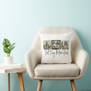Beste Hond Mam Ooit - Custom 3-Photo Collage Kussen