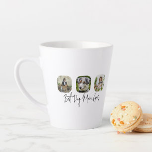 Beste Hond Mam Ooit - Custom 3-Photo Collage Latte Mok
