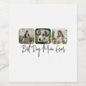 Beste Hond Mam Ooit - Custom 3-Photo Collage Wijn Etiket (Enkel label)