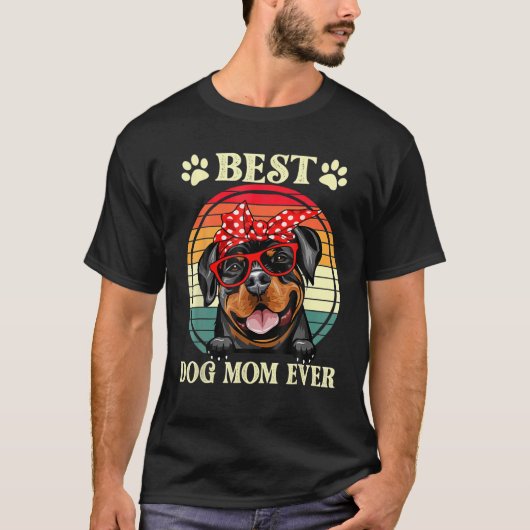 beste hond Mam ooit Funny Rottweiler T-shirt (Voorkant)