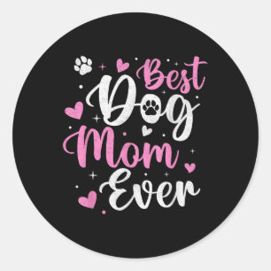 Beste Hond Mam Ooit Grappige Hond Mama Mam Moederd Ronde Sticker