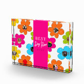 Beste Hond Mam Ooit Kleurrijke Bloem Fotocollage Fotoblokken (Rechts)