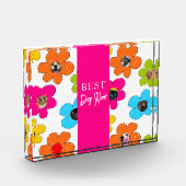 Beste Hond Mam Ooit Kleurrijke Bloem Fotocollage Fotoblokken (Links)