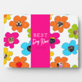 Beste Hond Mam Ooit Kleurrijke Bloem Fotocollage Fotoplaat (voorkant)