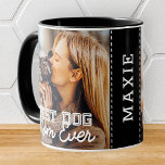 Beste hond Mam ooit Moderne Aangepaste Foto en Naa Mok<br><div class="desc">Dit eenvoudige en klassieke ontwerp is samengesteld uit serif typografie en voegt een douanefoto toe</div>