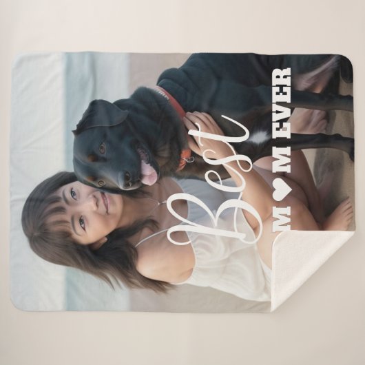 Beste hond Mam ooit op maat Sherpa Deken (Voorkant (horizontaal))