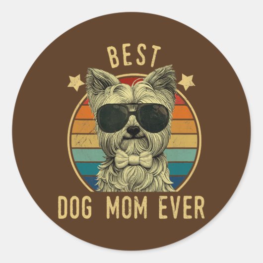 Beste hond Mam ooit Ronde Sticker (Voorkant)