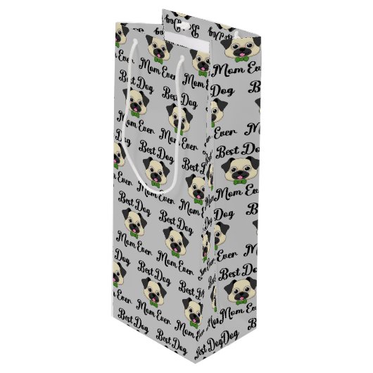 Beste hond Mam ooit Wijn Cadeautas (Voorkant Gekanteld)