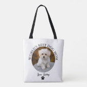 Beste Hond Mam Paw Print Aangepaste Huisdier Foto Tote Bag (Achterkant)