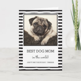 Beste hond mama | Black | Foto Moederdag Kaart