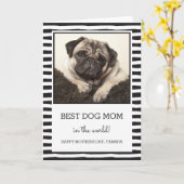 Beste hond mama | Black | Foto Moederdag Kaart (Gele Bloem)