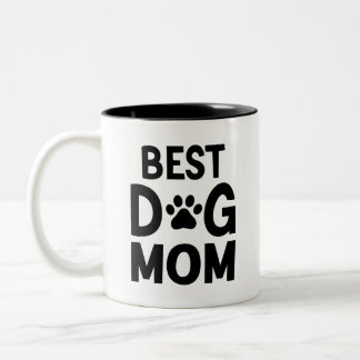 Beste hond mama, grappige hond mama, hond moeder,  tweekleurige koffiemok