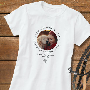 Beste Hond Mama in Texas Gepersonaliseerde Foto T-shirt
