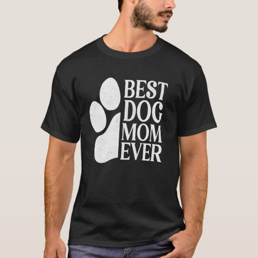 Beste Hond Mama Ooit Puppy Hond Poot Mama Moeders T-shirt (Voorkant)