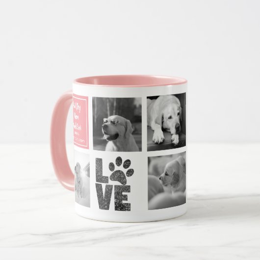 Beste hond mama papa FOTO COLLAGE of herdenkingsca Mok (Voorkant links)