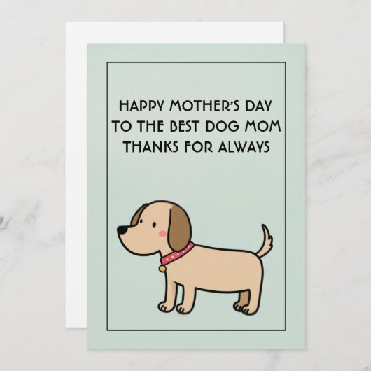 Beste Hond Mama Verjaardag Moederdag Kaart (Voorkant / Achterkant)