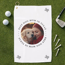 Beste Hond Mammie in Texas Gepersonaliseerde Foto Golfhanddoek