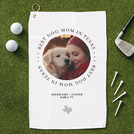 Beste Hond Mammie in Texas Gepersonaliseerde Foto Golfhanddoek