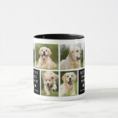 Beste hond-moeder 4 foto collage zwart wit mok (Midden)