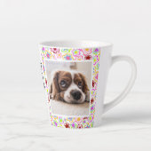 Beste hond-moeder bloem patroon foto latte mok (Rechts)