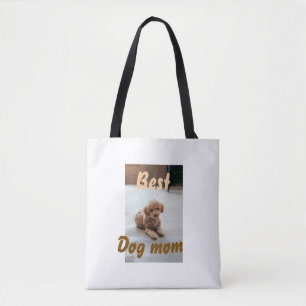 Beste hond-moeder bruine poedel huisdier hond kat tote bag