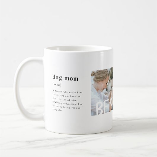 Beste Hond Moeder Definitie | Drie foto's Koffiemok (Links)