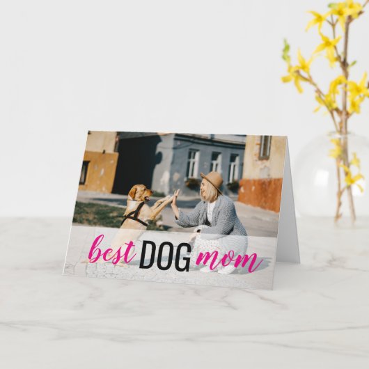 Beste Hond Moeder Foto Moederdag Kaart (Gele Bloem)